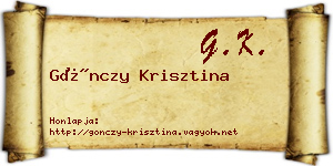Gönczy Krisztina névjegykártya